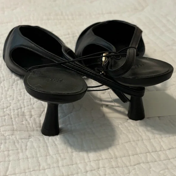 🍊NWT H&M Black Slingback Women's Kitten heel Shoes 8🍊 - Picture 5 of 6